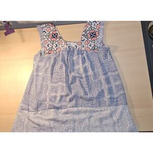 Knox Rose Bohemian Shark-Bite Hem Women's M Loose Fit Blouse